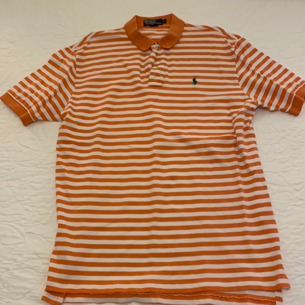 Polo Ralph Lauren orange & white stripe men’s Lg